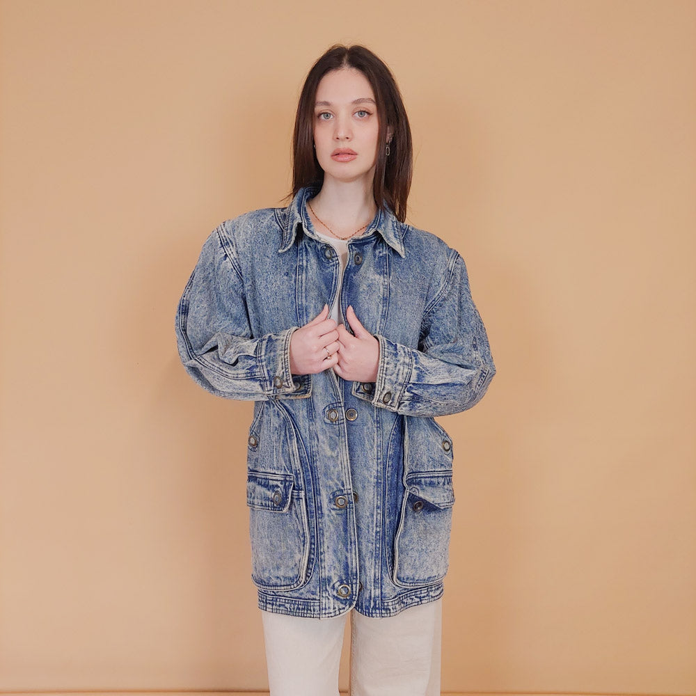 VIN-OUTW-34178 Vintage 90's style denim jacket S-M