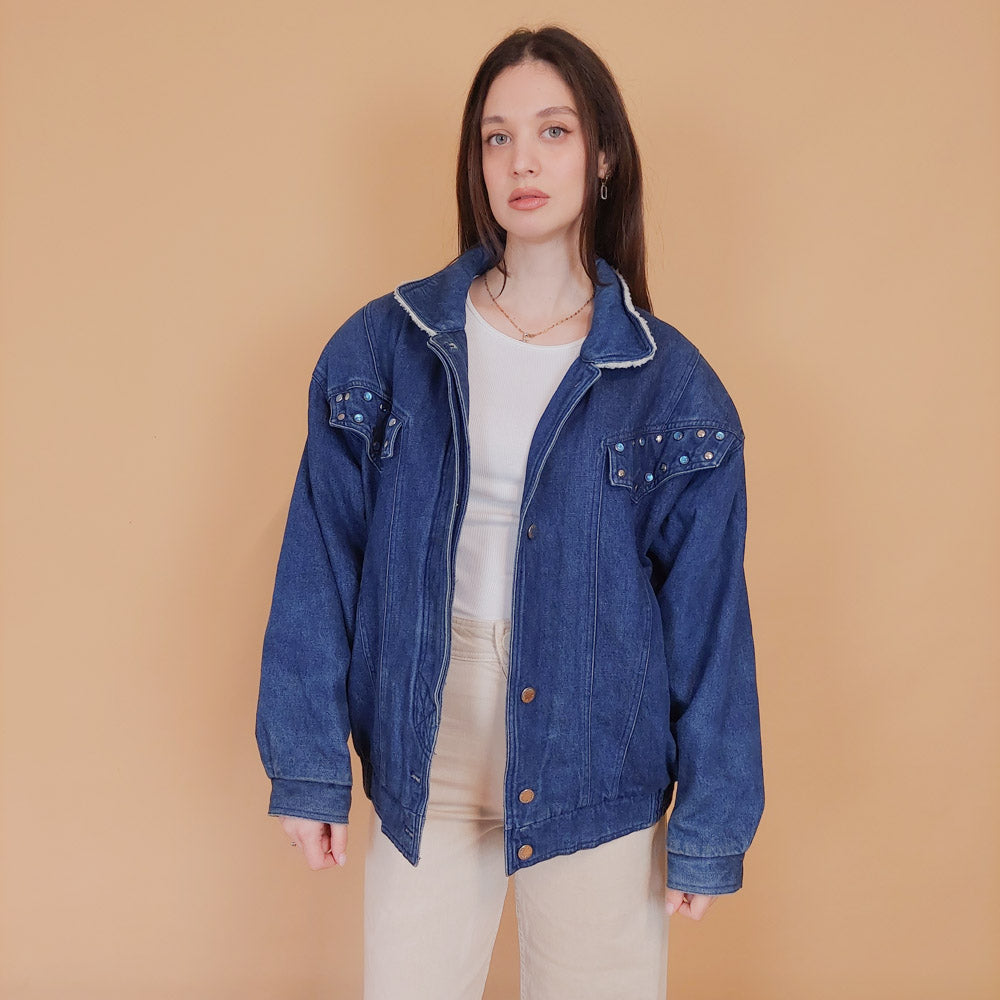 VIN-OUTW-34234 Vintage 90's style denim jacket L
