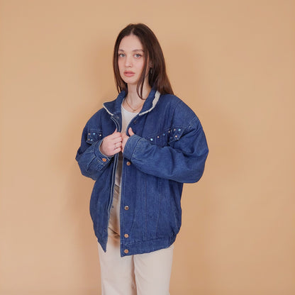 VIN-OUTW-34234 Vintage 90's style denim jacket L