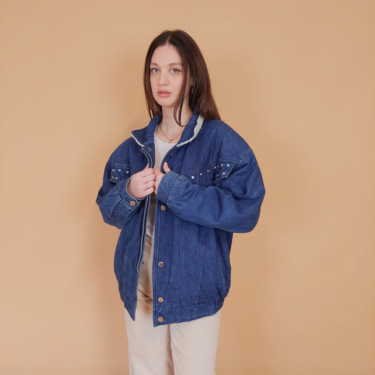 VIN-OUTW-34234 Vintage 90's style denim jacket L