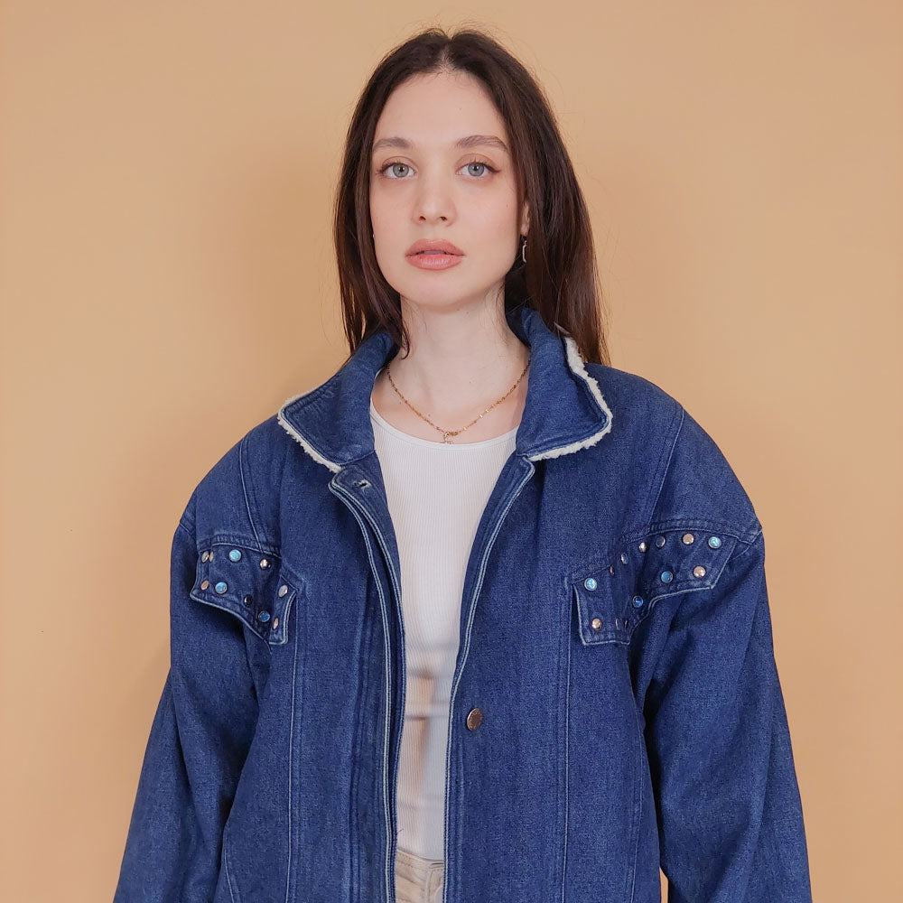 VIN-OUTW-34234 Vintage 90's style denim jacket L