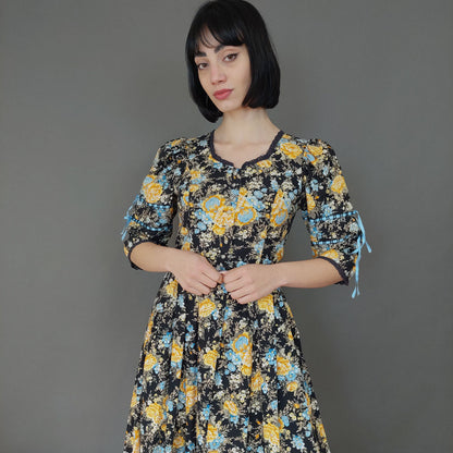 VIN-DR-27005 Vintage φόρεμα floral S
