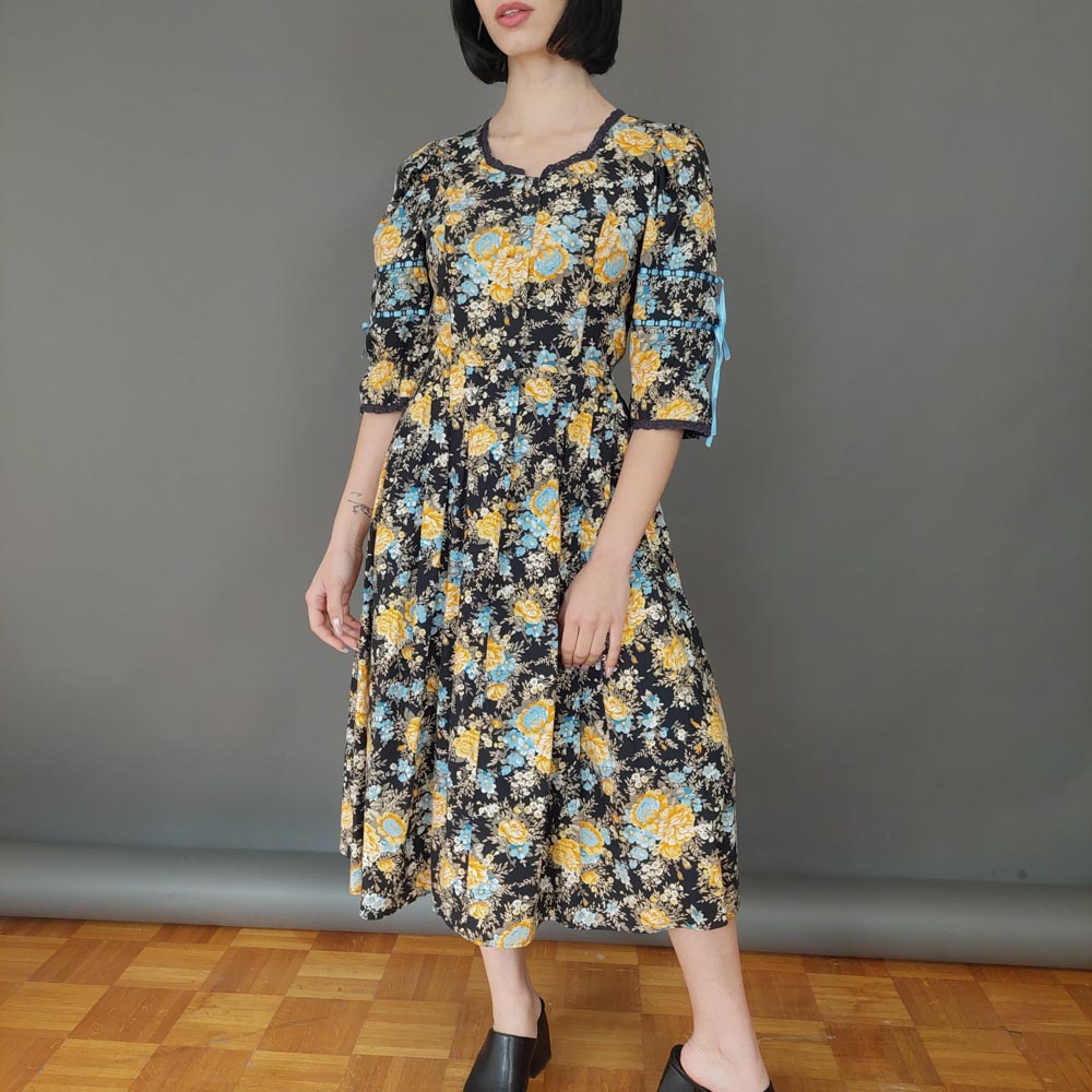 VIN-DR-27005 Vintage φόρεμα floral S