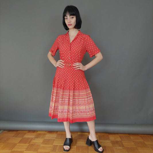 VIN-DR-27006 Vintage φόρεμα κόκκινο M