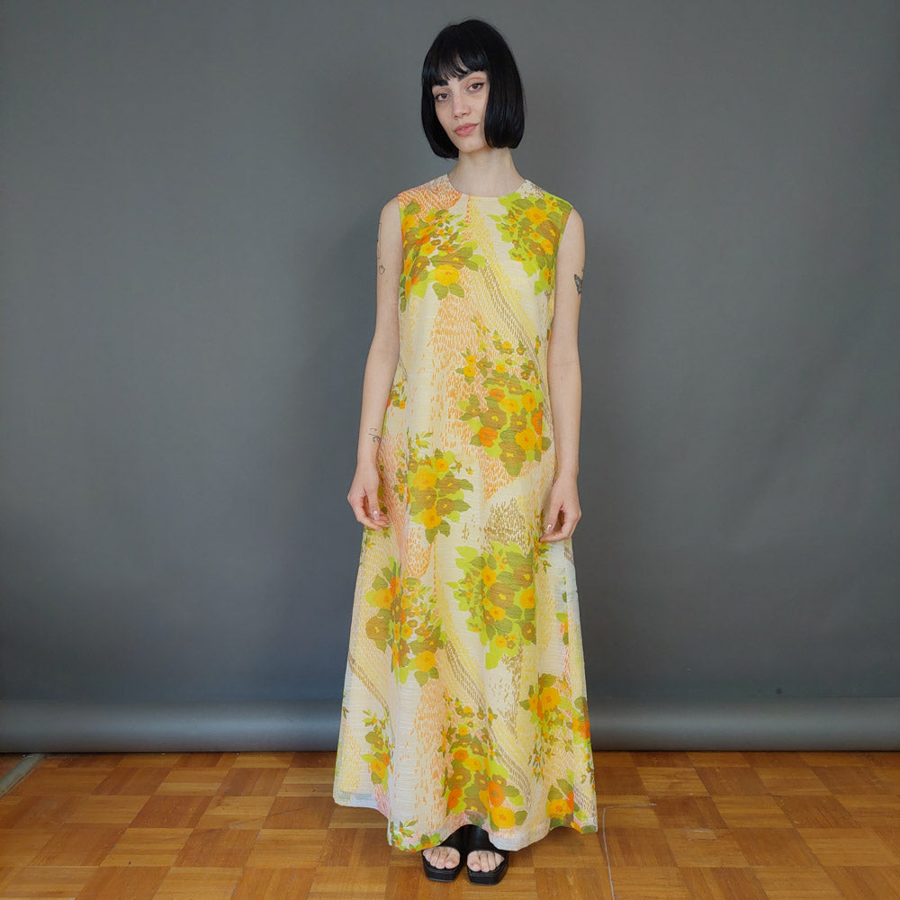 VIN-DR-27298 Vintage φόρεμα floral 70's XL
