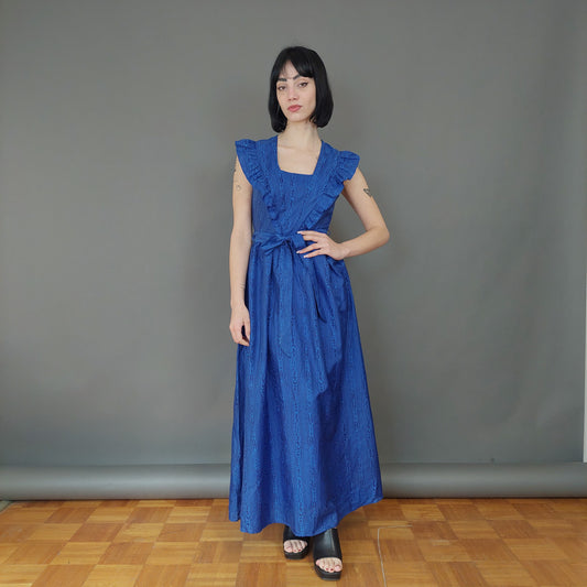 VIN-DR-27009 Vintage φόρεμα μπλε S-M