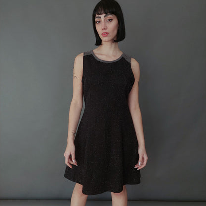 VIN-DR-26230 Vintage φόρεμα γκρι σκούρο M