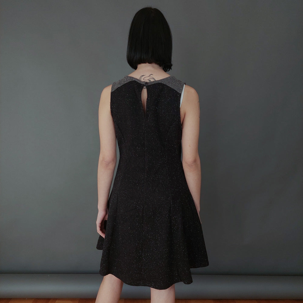 VIN-DR-26230 Vintage φόρεμα γκρι σκούρο M