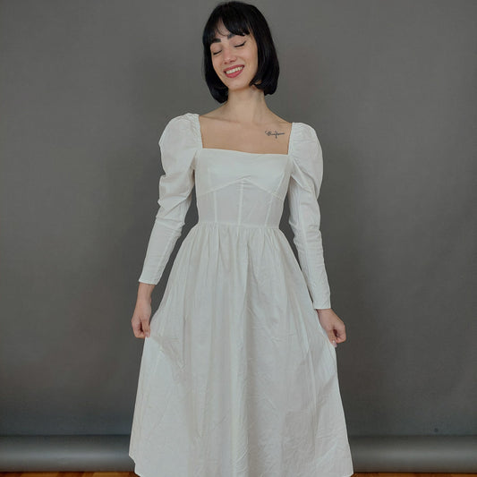 VIN-DR-27039 Vintage φόρεμα λεύκο S