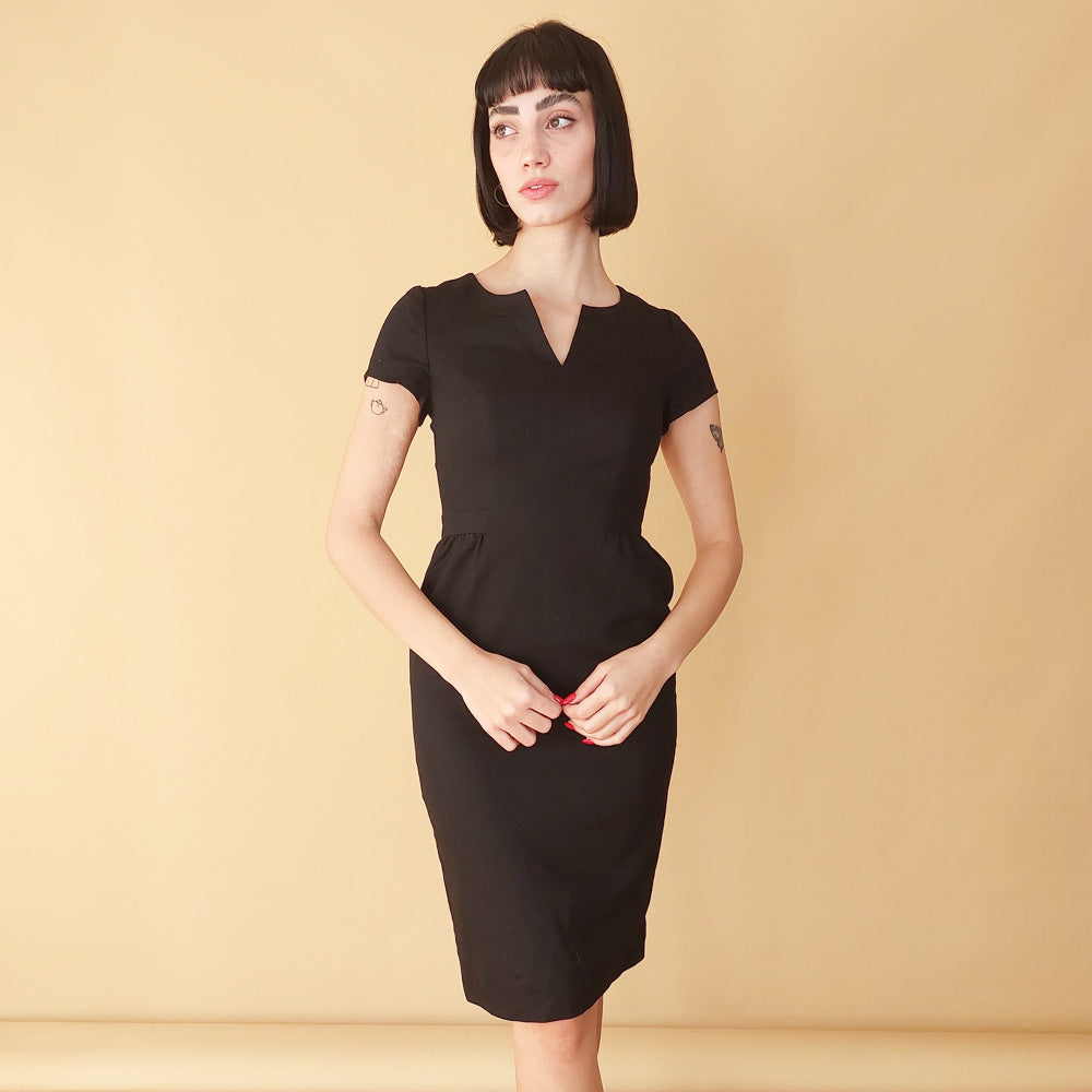 VIN-DR-25279 Vintage φόρεμα μαύρο S