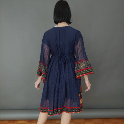 VIN-DR-26238 Vintage φόρεμα Ethnic style S-M