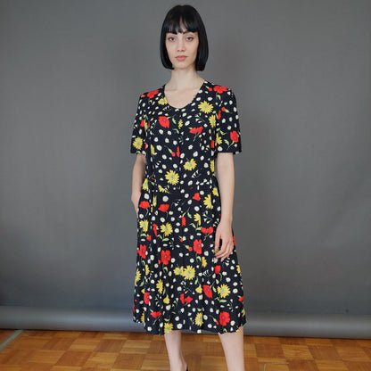 VIN-DR-27237 Vintage φόρεμα floral M-L