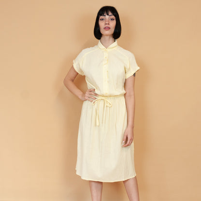 VIN-DR-23039 Vintage φόρεμα κίτρινο M