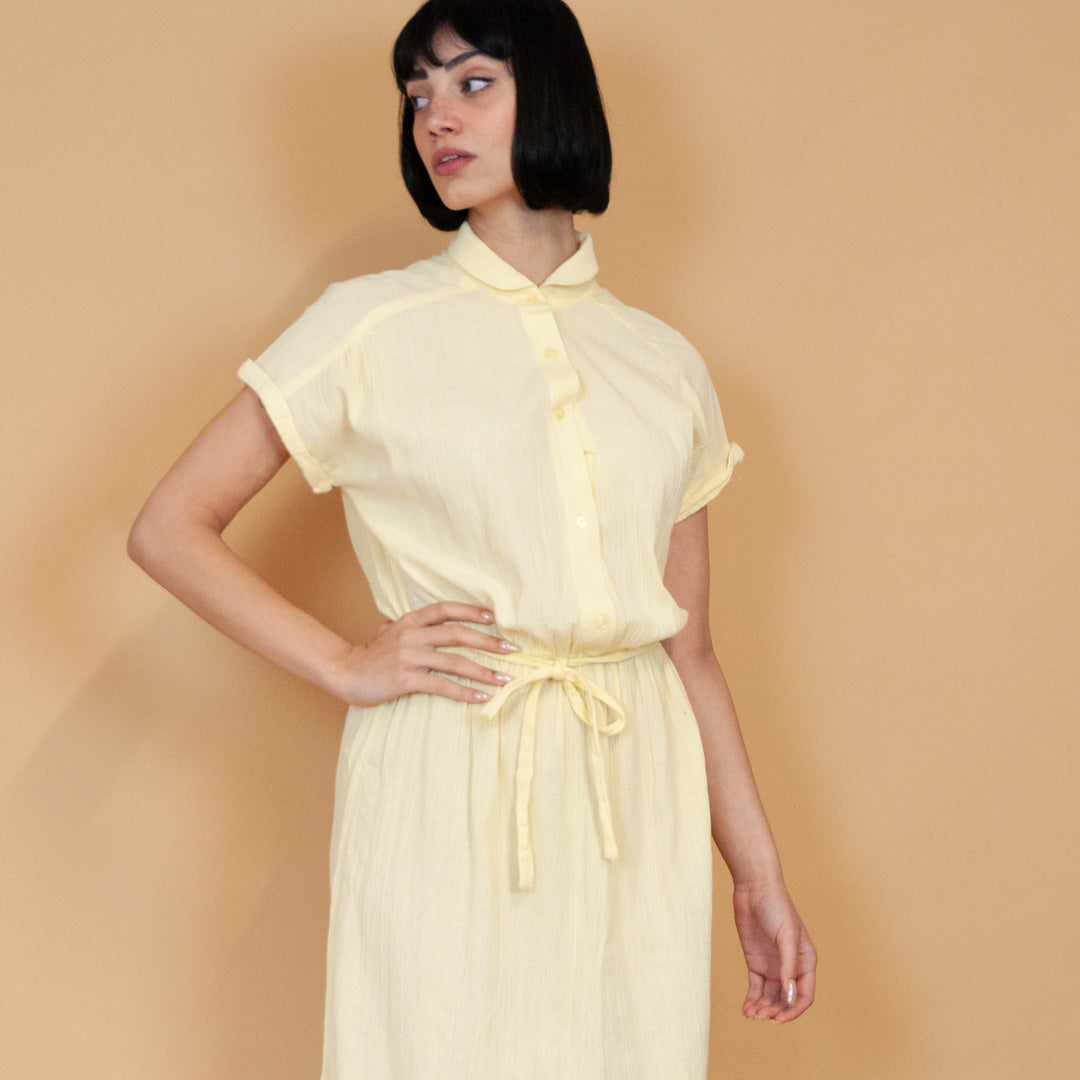 VIN-DR-23039 Vintage φόρεμα κίτρινο M