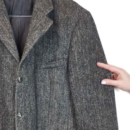 VIN-OUTW-33528 Vintage σακάκι μάλλινο Harris Tweed