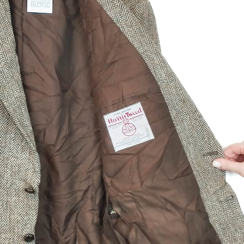 VIN-OUTW-33807 Vintage σακάκι μάλλινο Harris Tweed