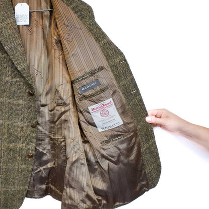 VIN-OUTW-35596 Vintage σακάκι μάλλινο Harris Tweed