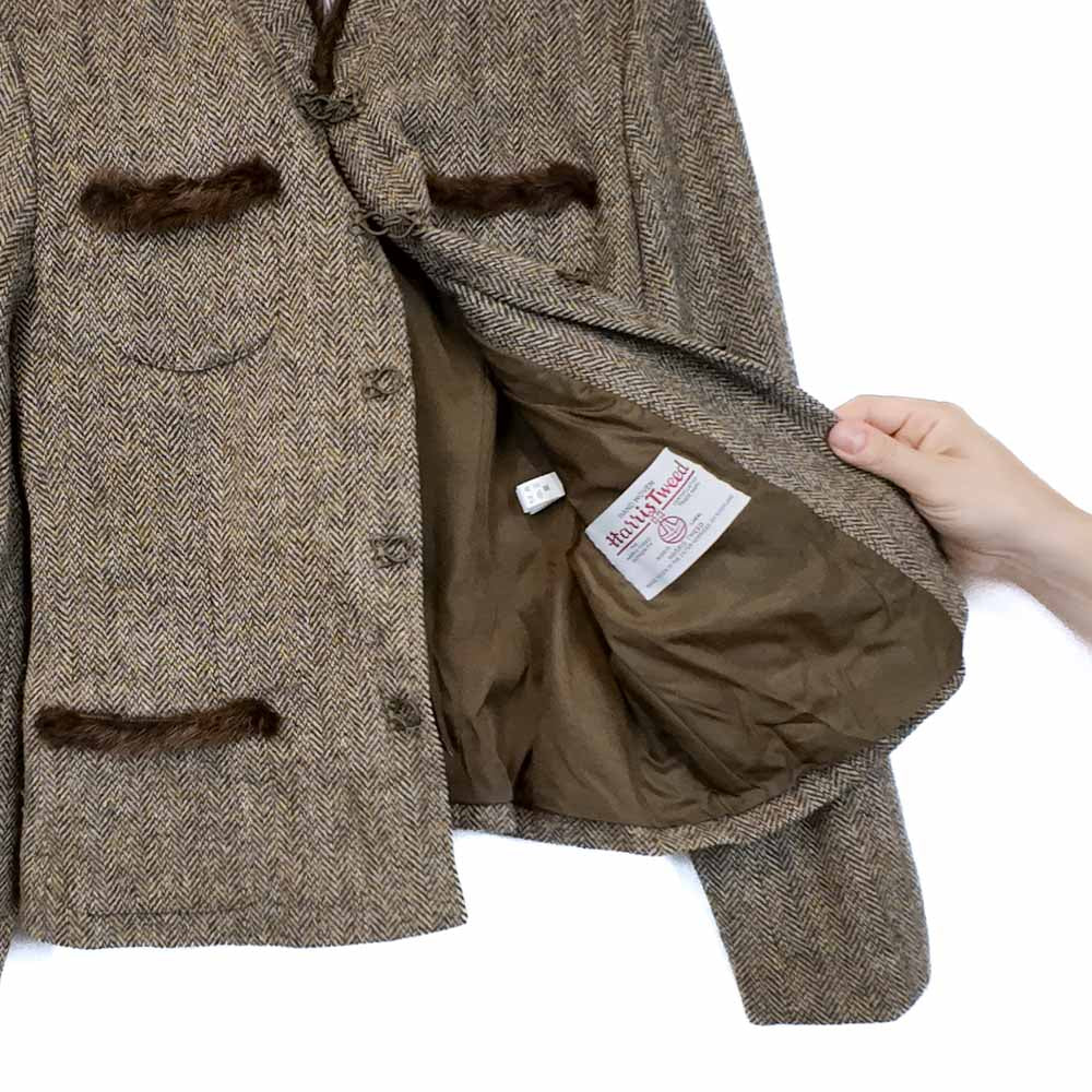 VIN-OUTW-35604 Vintage σακάκι γυναικείο μάλλινο Harris Tweed