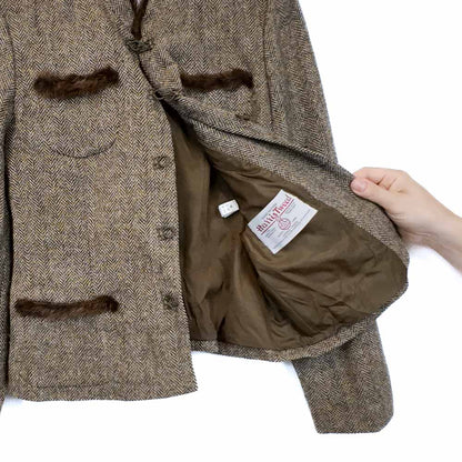 VIN-OUTW-35604 Vintage σακάκι γυναικείο μάλλινο Harris Tweed