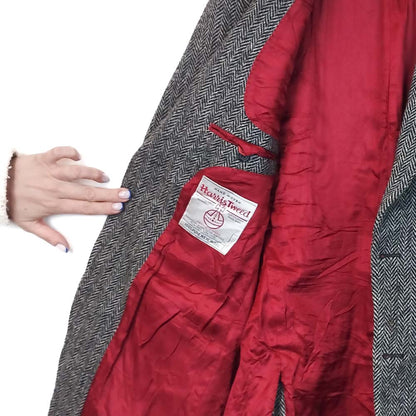 VIN-OUTW-33523 Vintage σακάκι μάλλινο Harris Tweed