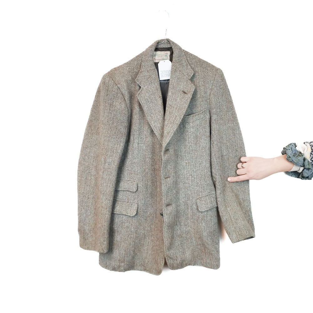 VIN-OUTW-33755 Vintage σακάκι μάλλινο Harris Tweed