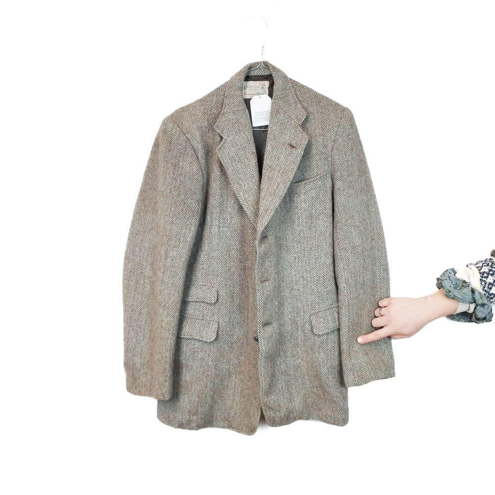 VIN-OUTW-33755 Vintage σακάκι μάλλινο Harris Tweed