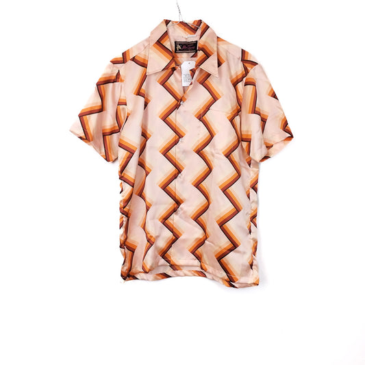 VIN-SHI-35025 Vintage πουκάμισο crazy pattern M