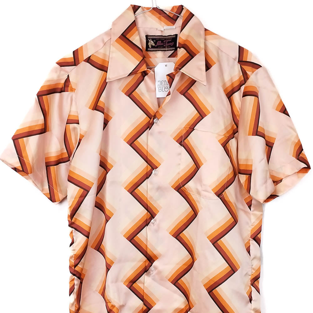 VIN-SHI-35025 Vintage πουκάμισο crazy pattern M