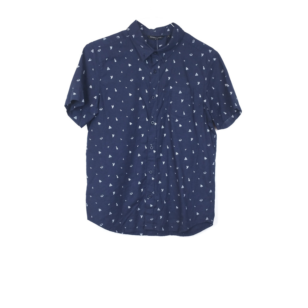 VIN-SHI-35020 Vintage πουκάμισο crazy pattern S