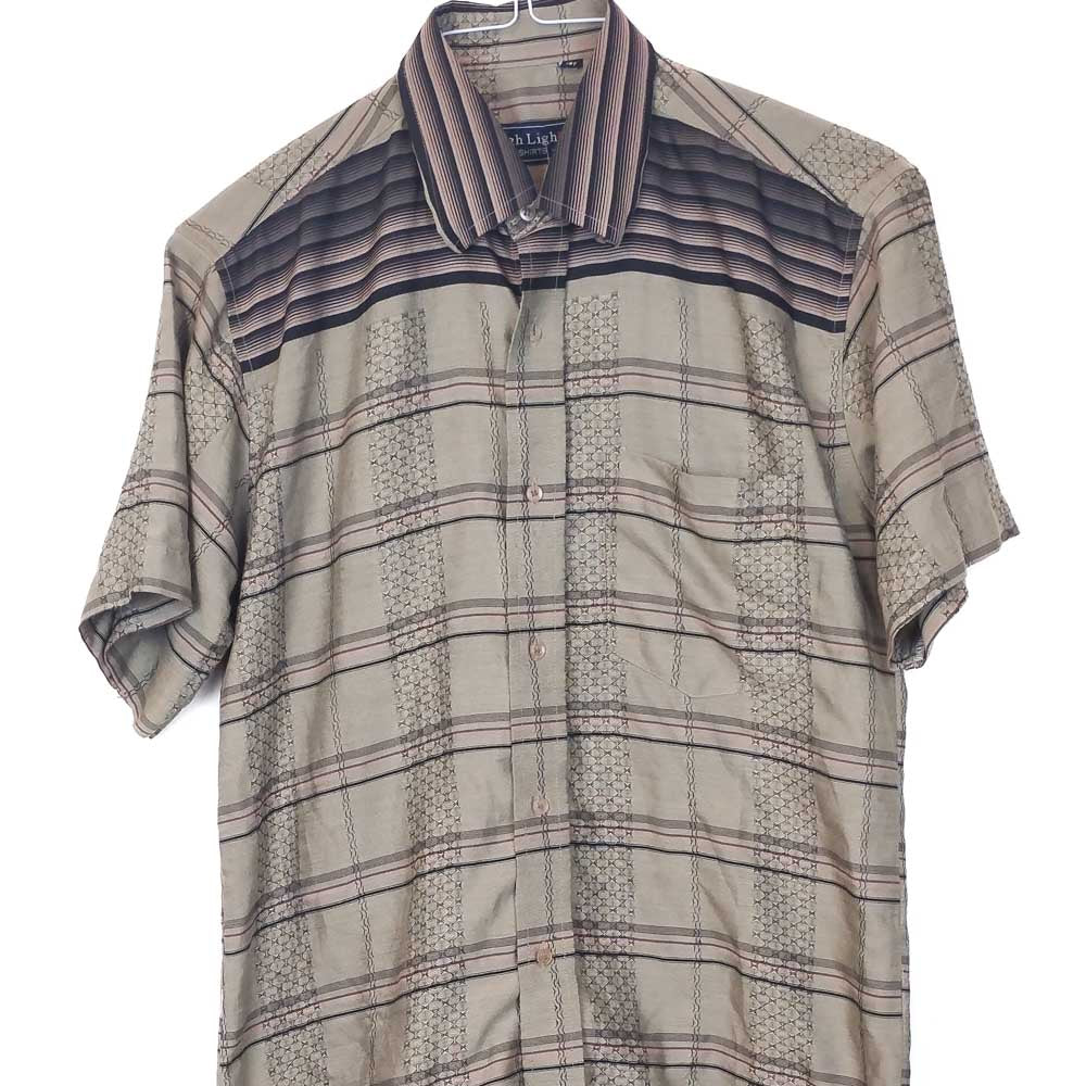 VIN-SHI-35024 Vintage πουκάμισο crazy pattern S-M