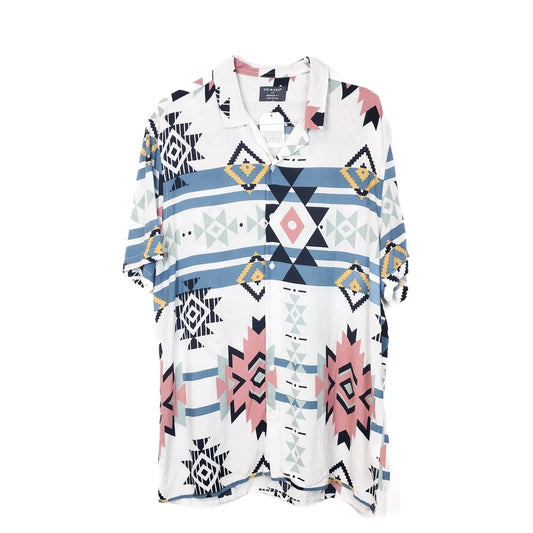VIN-SHI-34969 Vintage πουκάμισο crazy pattern 2XL