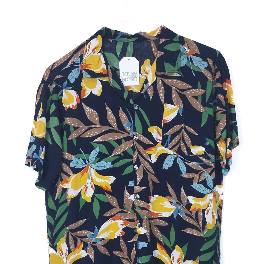 VIN-SHI-34976 Vintage πουκάμισο hawaiian style S-M