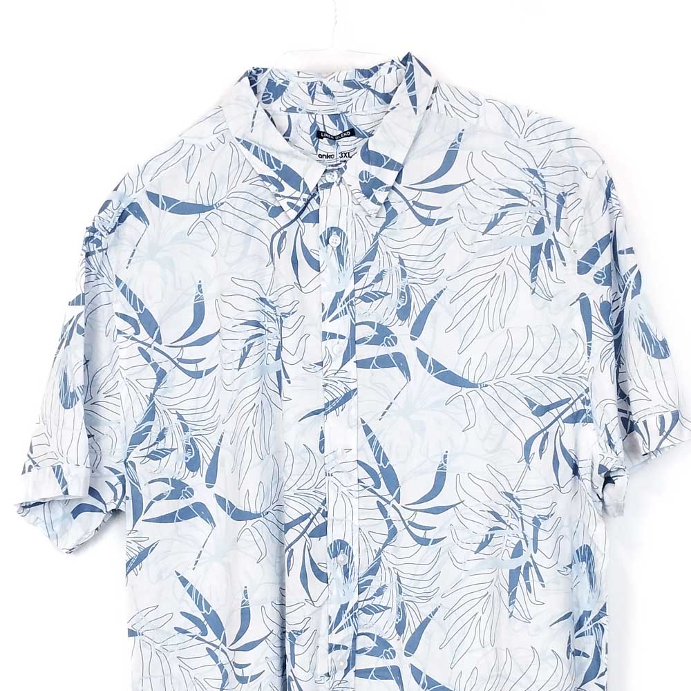 VIN-SHI-34983 Vintage πουκάμισο λινό hawaiian style 3ΧL