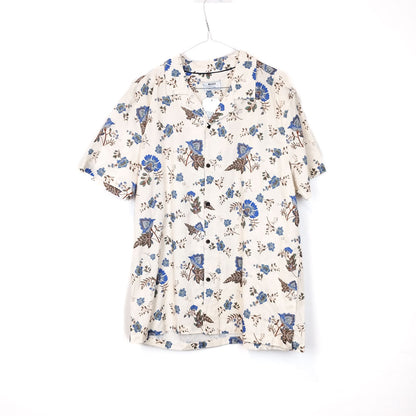 VIN-SHI-34986 Vintage πουκάμισο λινό hawaiian style L