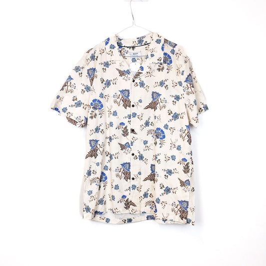 VIN-SHI-34986 Vintage πουκάμισο λινό hawaiian style L