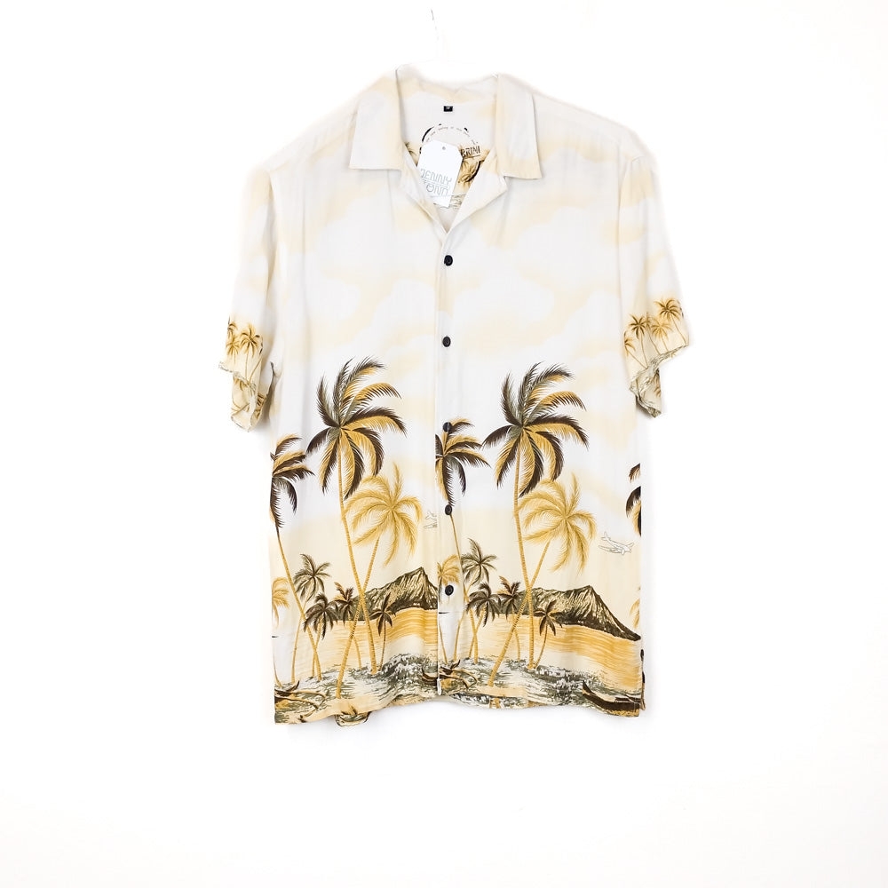 VIN-SHI-35004  Vintage πουκάμισο βισκόζη hawaiian style M