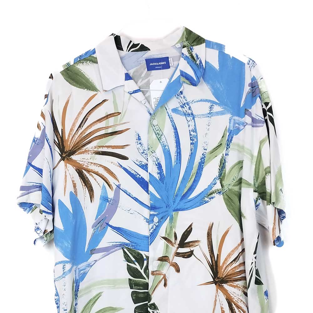 VIN-SHI-35027 Vintage πουκάμισο βισκόζη hawaiian style L