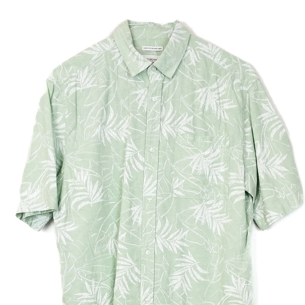 VIN-SHI-34958 Vintage πουκάμισο λινό hawaiian style M