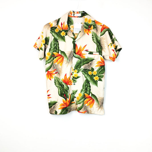 VIN-SHI-30421 Vintage πουκάμισο Hawaiian print XS