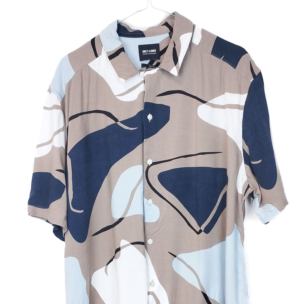 VIN-SHI-35002  Vintage πουκάμισο βισκόζη crazy pattern XL