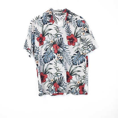 VIN-SHI-34999 Vintage πουκάμισο βαμβακερό hawaiian style ΧL