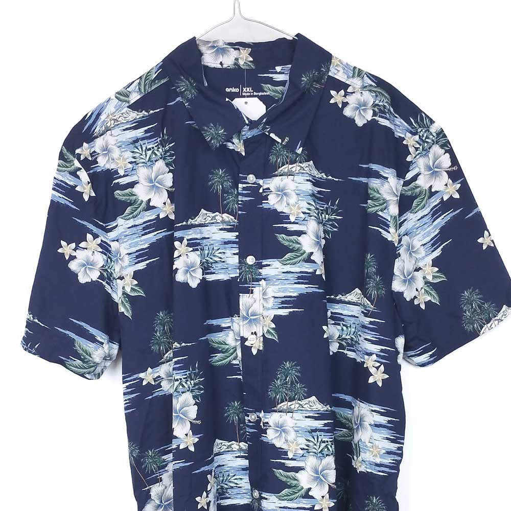 VIN-SHI-34980 Vintage πουκάμισο βαμβακερό hawaiian style 2ΧL