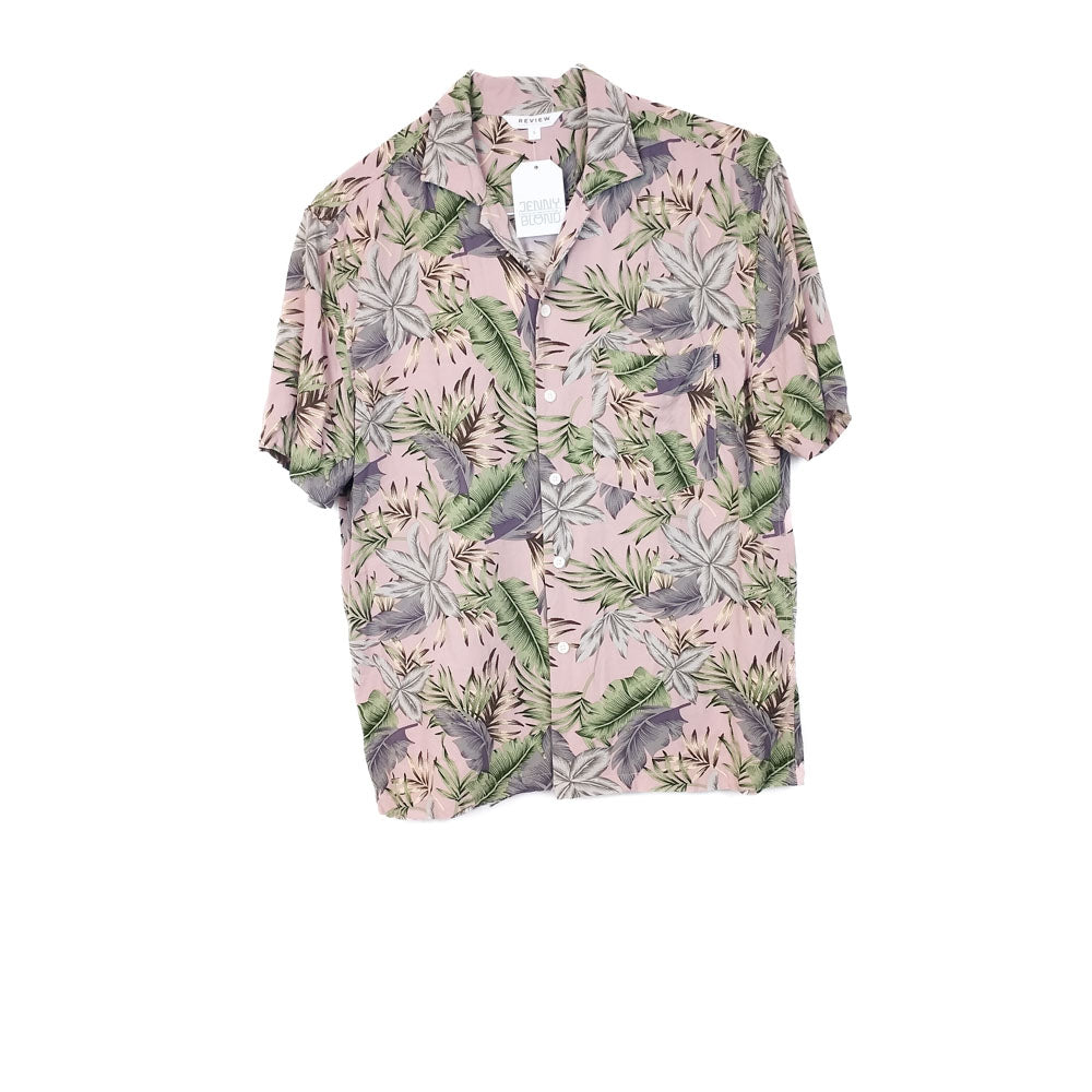 VIN-SHI-34996 Vintage πουκάμισο βισκόζη crazy pattern style S