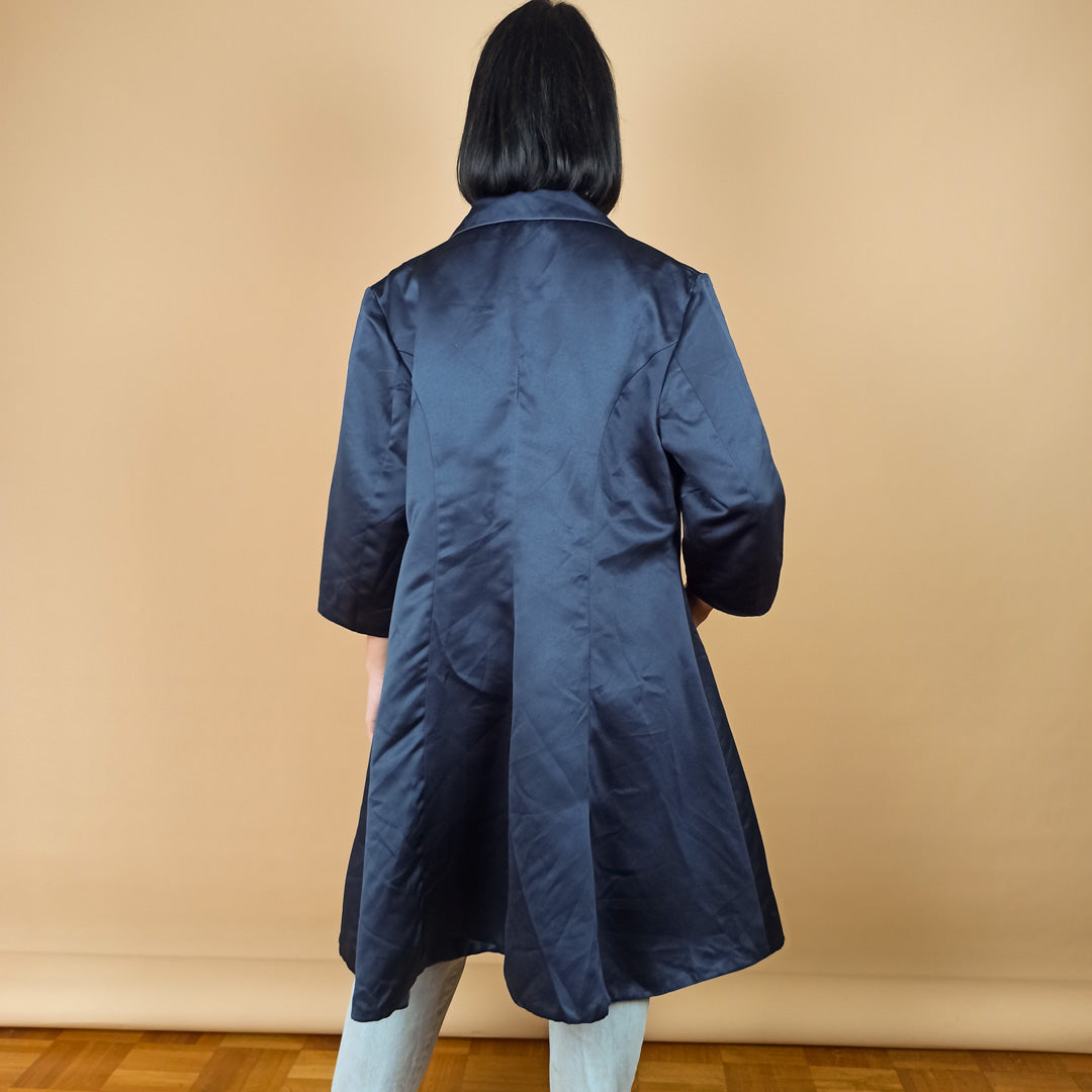 VIN-OUTW-25192 Vintage πανωφόρι σκούρο μπλε M-L