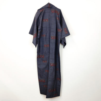 VIN-JAP-26454 Vintage ιαπωνικό κιμονό αυθεντικό μπλε Free size