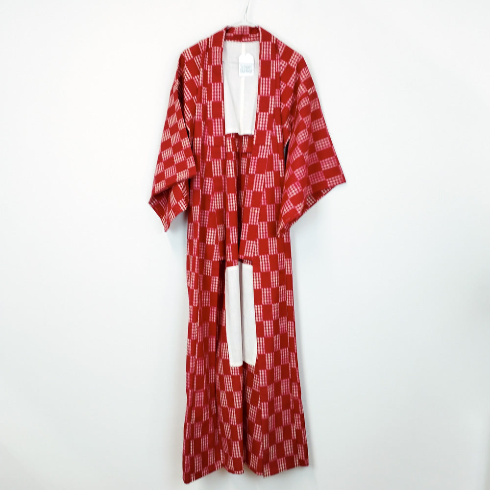 VIN-JAP-26447 Vintage ιαπωνικό κιμονό αυθεντικό κόκκινο Free size