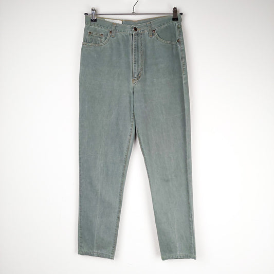 VIN-TR-27419 Vintage παντελόνι denim ψηλόμεσο πράσινο L-XL