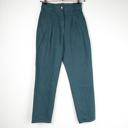 VIN-TR-27426 Vintage παντελόνι denim ψηλόμεσο πράσινο L