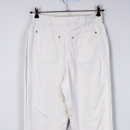 VIN-TR-34323 Vintage ψηλόμεσο λευκό παντελόνι M-L