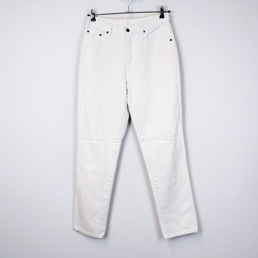 VIN-TR-34325 Vintage ψηλόμεσο λευκό τζιν παντελόνι L